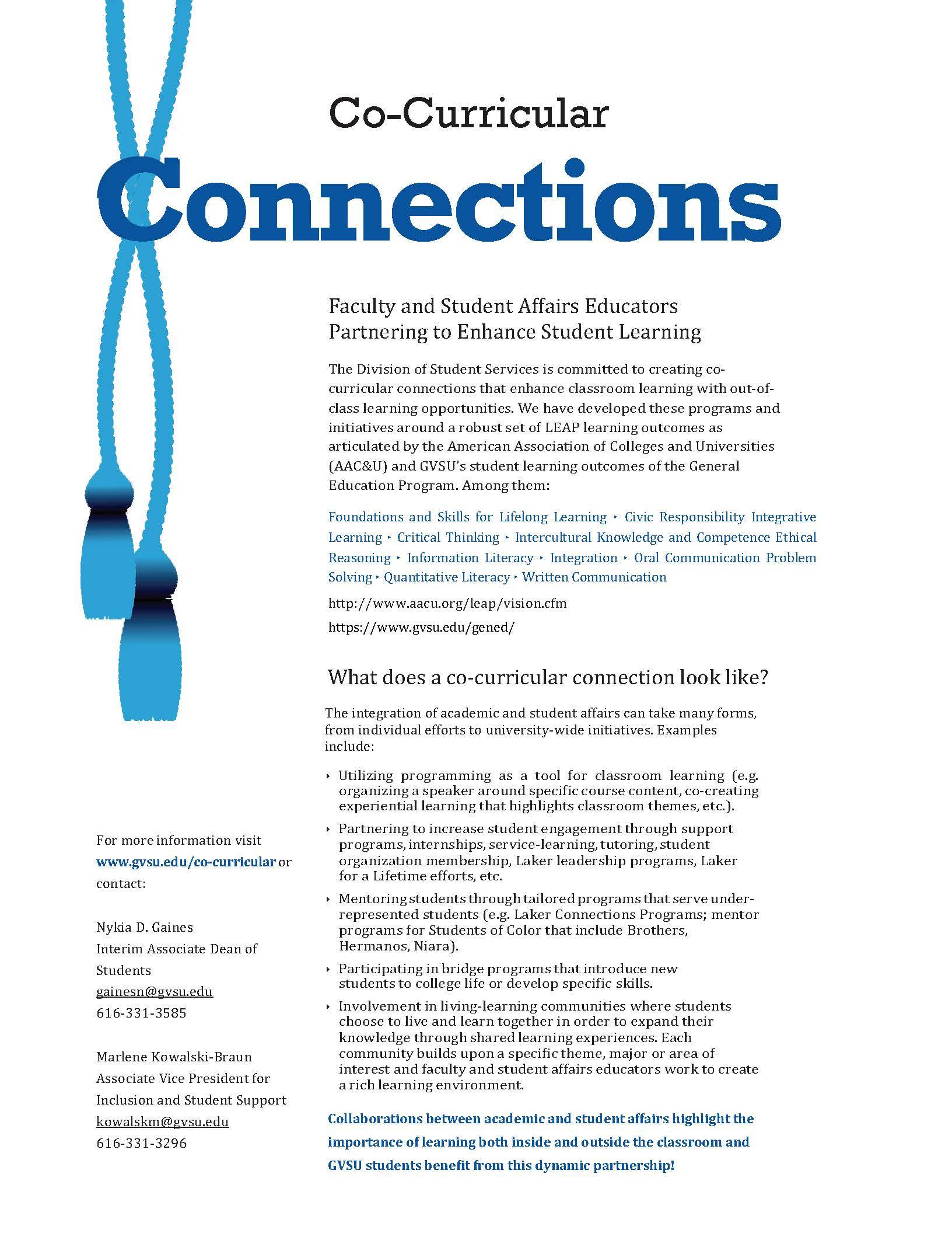 This is a downloadable PDF of the Co-Curricular connection